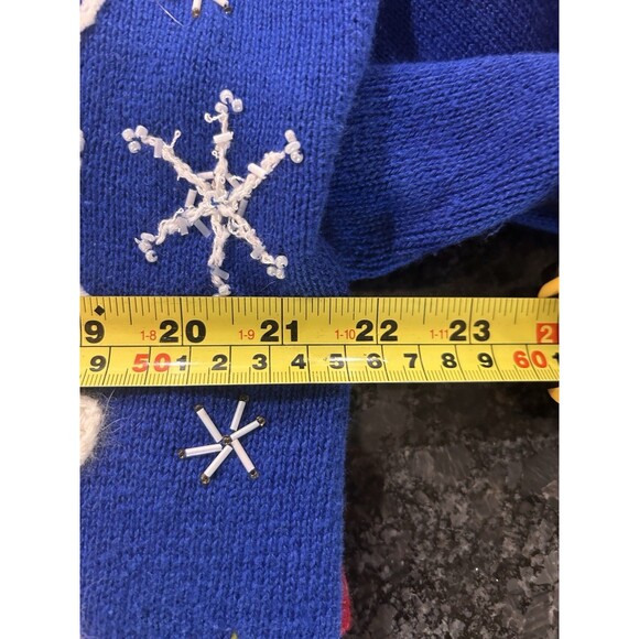 Design Options Winter Holiday Christmas Cardigan Sweater Snowman Size Large Cozy - Picture 6 of 7